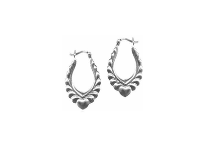 Rhodium Plated | Textured Earrings